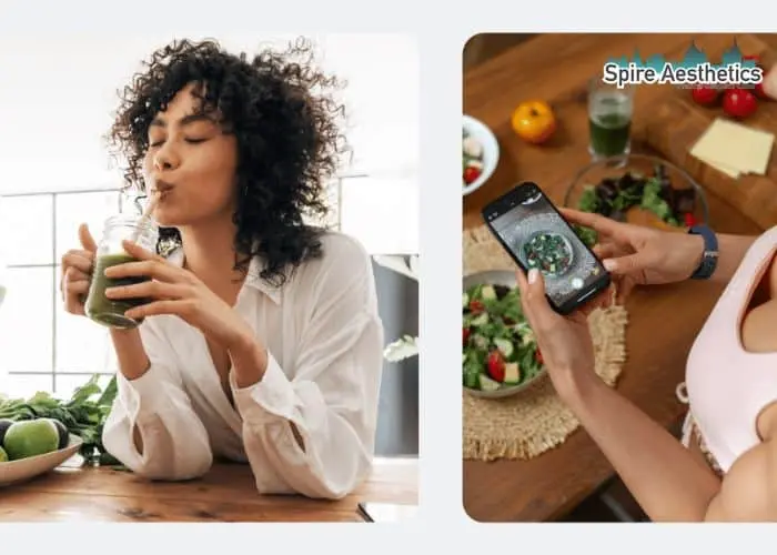Image of woman looking into her diet and fat freezing Barnsley to improve her health